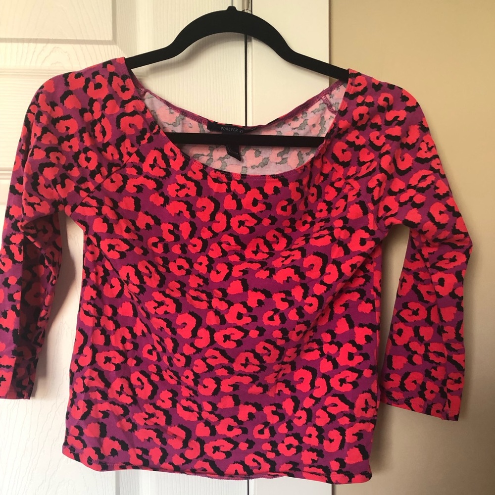 NWOT Forever21 Animal Print Crop Top